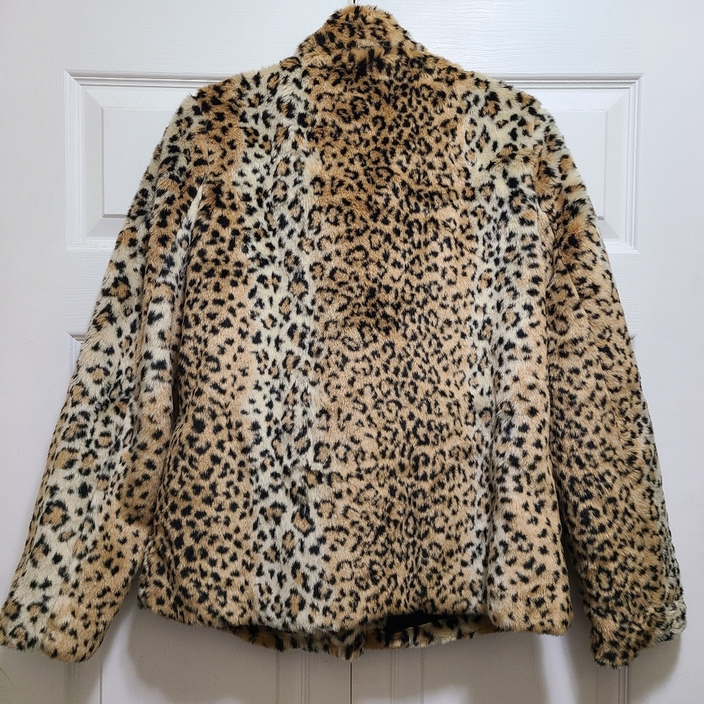 WILD HONEY LEOPARD PRINT JACKET POCKETS M Animal Print - Picture 2 of 14